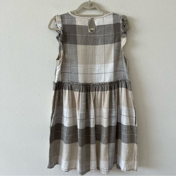 NWT UpWest Plaid Flannel Mini Dress Easy Flutter Sleeve Coastal Cowgirl M - Picture 11 of 16